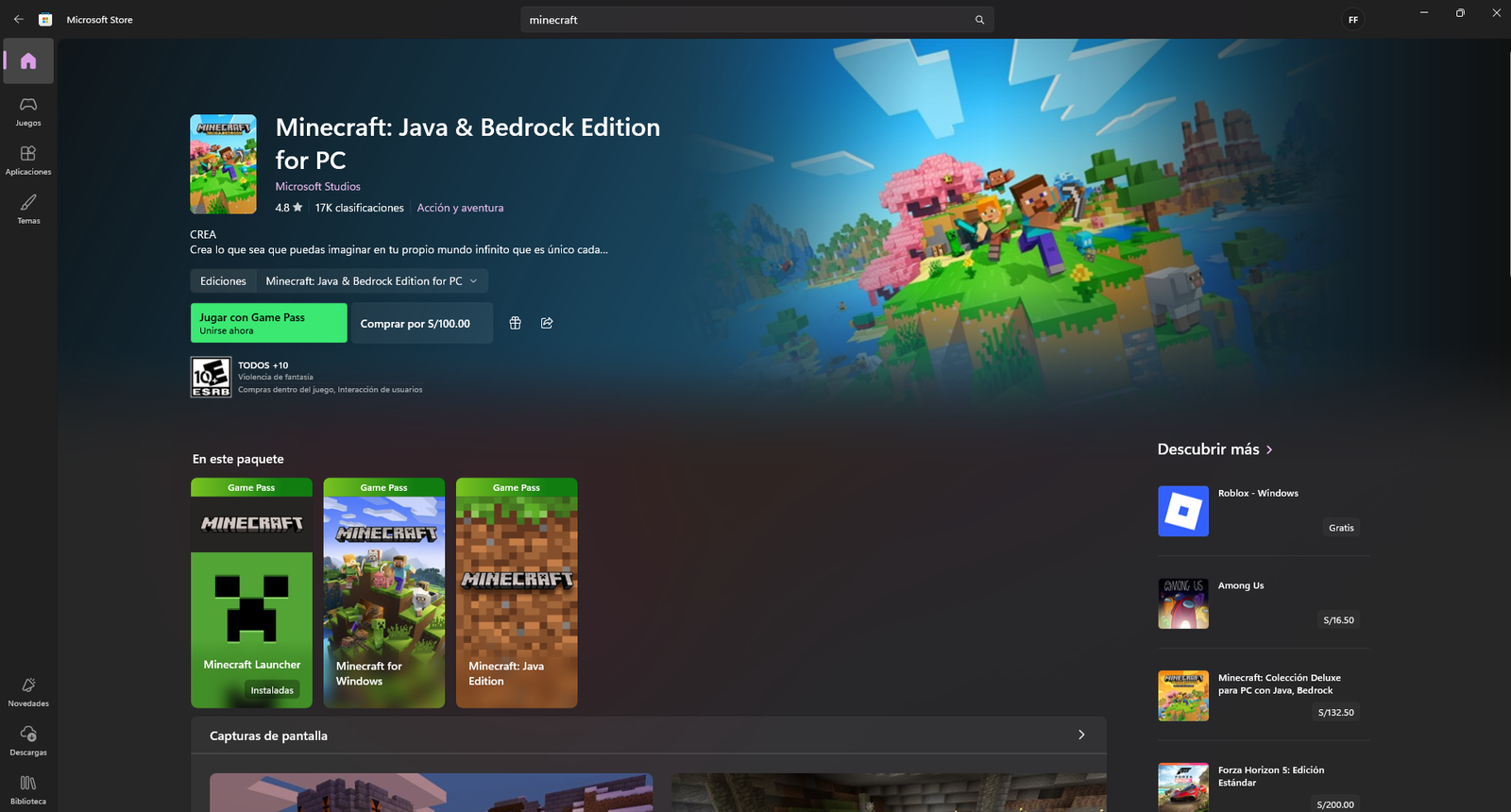 Instalación del juego desde Microsoft Store